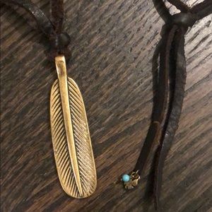 Lucky Brand feather necklace